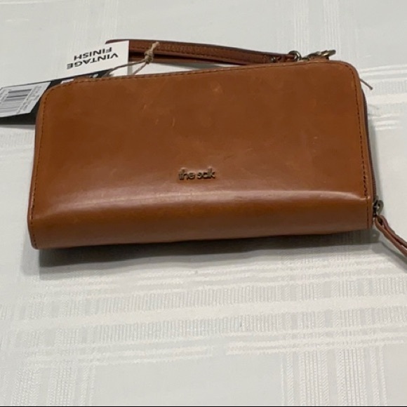 The Sak Brown Embossed Wristlet/Crossbody Bag - Picture 4 of 6